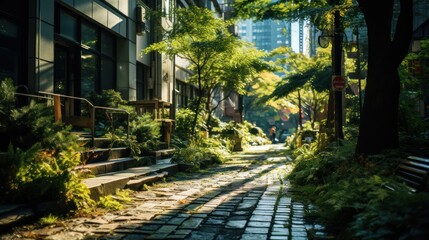 Wall Mural - Secluded path nestled between buildings