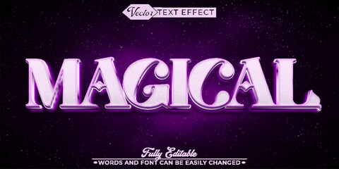 Wall Mural - Purple Magical Vector Editable Text Effect Template