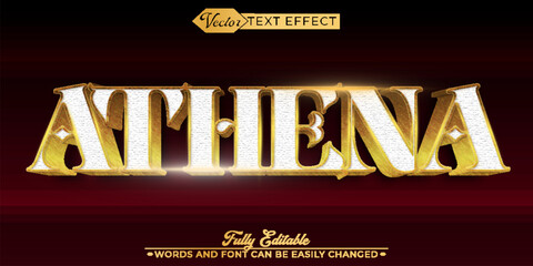 Canvas Print - Greek Historic Athena Vector Editable Text Effect Template