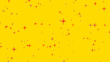 Picture Of The Twinkle Glitter Red Star Sparkling Behind Yellow Background