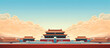 Distant view illustration of Chinese palace 1