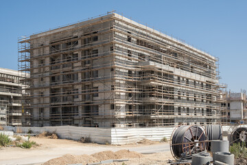 Israel, development landscape with the construction of new apartment buildings. modern project real estate landscape in this growing city