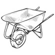 building wheelbarrow handdrawn illustration