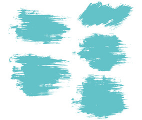 Paint brush stroke blue template collection