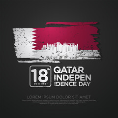 Wall Mural - Qatar independence day greeting card