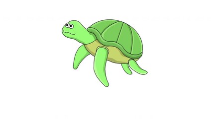 Wall Mural - animated video of a turtle icon