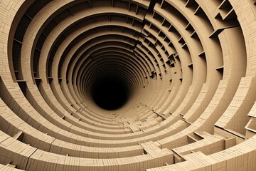 Wall Mural - Future Facade: Concentric Abstract Architecture Design