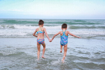 children on the beach