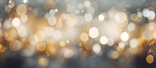 Abstract background with blurred gray bokeh lights