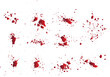 Set of red blood splatter background