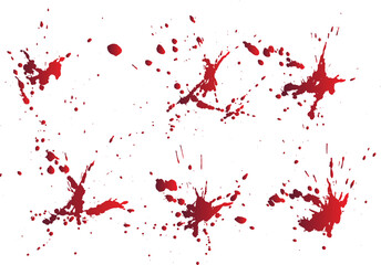 Fototapeta collection of realistic bloody splatter isolated background