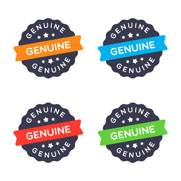 Vector Genuine Star Badge Labels