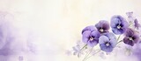 A manipulated photo featuring retro paper background and decorative purple pansies resembling fake watercolor