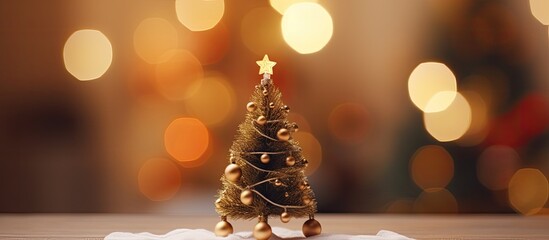 Poster - A Christmas tree is shown in a room with a blurred background