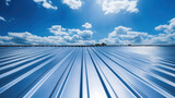 Fototapeta  - Roof metal sheet with blue sky with clouds.