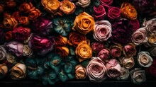 A Large Group Of Different Colored Roses In An Array Of Different Shapes And Sizes