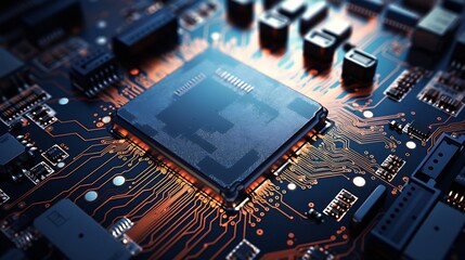 Poster - Semiconductor motherboard circuit board Semiconductor : Generative AI