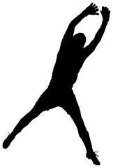 Poster - Digital png silhouette image of male football player on transparent background