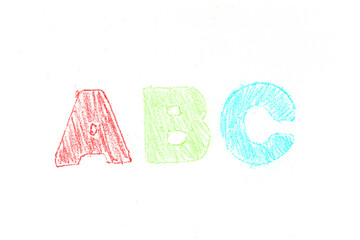 Poster - Digital png illustration of colourful abc letters on transparent background