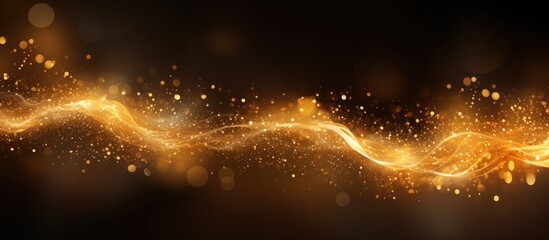Poster - Image of motion blur lights during holidays on a golden abstract background