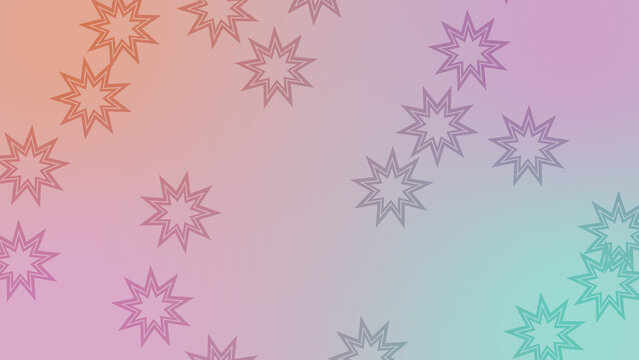 CG image of pastel-colored background including star shaped object