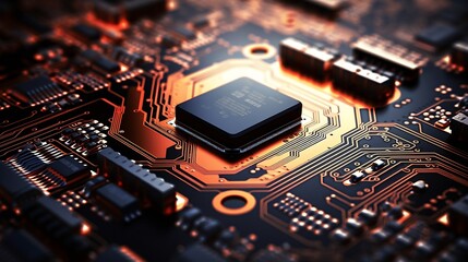 Poster - Semiconductor motherboard circuit board Semiconductor : Generative AI