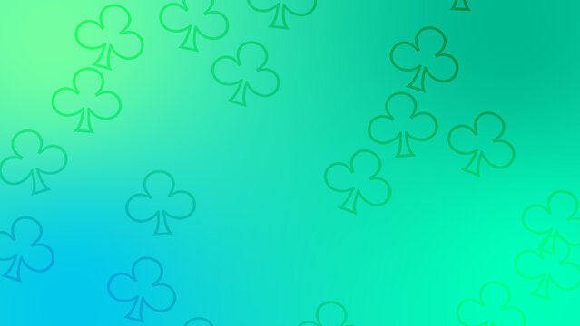 CG image of green and cyan background including clover shaped object