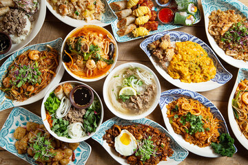 Wall Mural - Various Southeast Asian food on the table