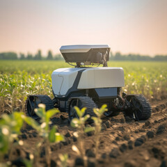 Wall Mural - electric Agricultural machine working at the fields