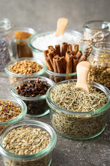 Canvas Print - Various dried spices, dried food ingredients