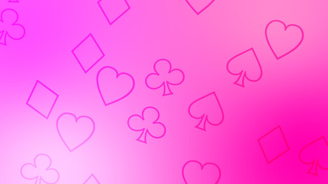 CG image of pink and magenta background including playing cards shaped object