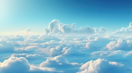Fototapete - Layered clouds floating around the sky as frame Heaven Clouds background concept