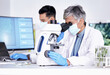 © Phindulo T/peopleimages.com - Microscope, science and ecology with senior woman in laboratory, environmental study and medical research. Female scientist, scientific equipment and analysis of sample with biology and biotechnology
