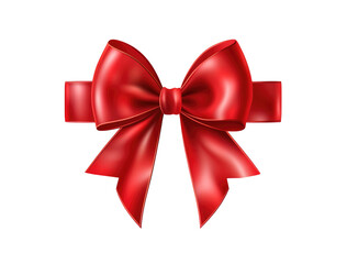 Wall Mural - Red ribbon and bow isolated on transparent