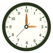 Wall Clock Show Time at 3 o'clock, Round Clock Illustration