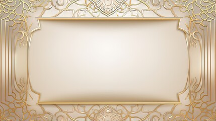 Arabic Islamic Elegant White and Golden Luxury Ornamental Background with Islamic Pattern and Decorative Ornament Frame