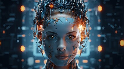 Leinwandbilder - AI, Artificial Intelligence concept,3d rendering,conceptual image.3d background