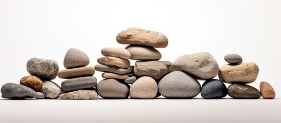 Sticker - Multiple granite stones arranged in a stack separated from the white background