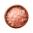 Top View of a Bowl of Himalayan Pink Salt Isolated on Transparent or White Background, PNG