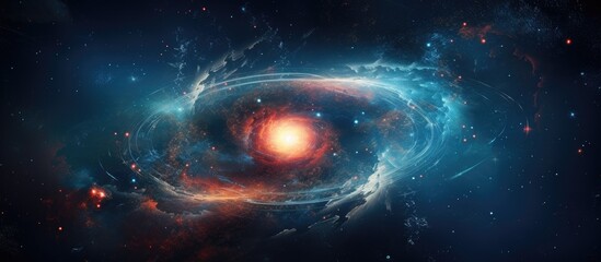 Wall Mural - illustration depicting a spiral galaxy or nebula in an abstract manner a vast cosmos brimming with c