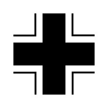 German Style Cross Icon (Balkenkreuz). Vector Illustration Of The WWII German Airplanes Symbol Isolated