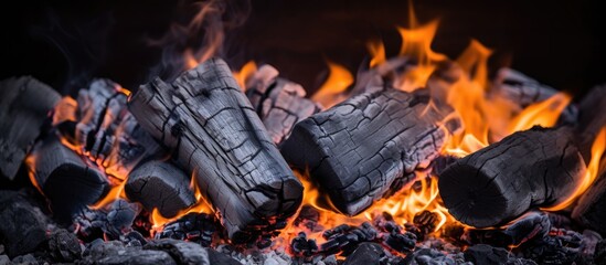 Sticker - An up close view of coal being burned in a fireplace