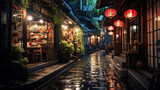 Fototapeta Londyn - 
Kyoto Japan Street Scene at Night.