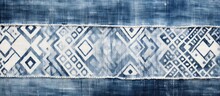 Mosaic Batik Denim Ethnic Navy Pen Scratch Retro Embroidery Ancient Print Texture Ancient Ikat Drawing Rough Blue Design Texture And Antique Geometry Wall Are All Elements Of A White Old Pat
