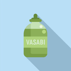 Canvas Print - Wasabi plastic bottle icon flat vector. Culture asian sauce. Diet natural healthy food