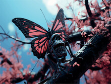 Illustration Of A Creepy Kaleidoscope Butterfly Photography Waist High Portrait