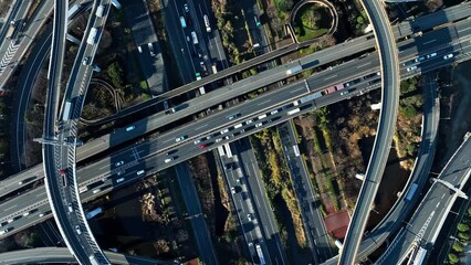 Poster - Highway aerial view.
The effect of slow and fast. Speed lamp. Time remap.
