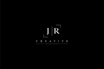 Sticker - minimalist JR initial logo with simple vertical stroke line in black 110323