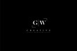minimalist GW initial logo with simple vertical stroke line in black 110323