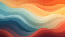 Gradient Liquid Retro Color Background, Artistic Digital Art Geometric Line Stripe And Wave.